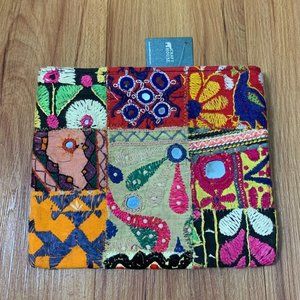 Craft House Embroidered Foil Mirror Work Boho Pouch Bag